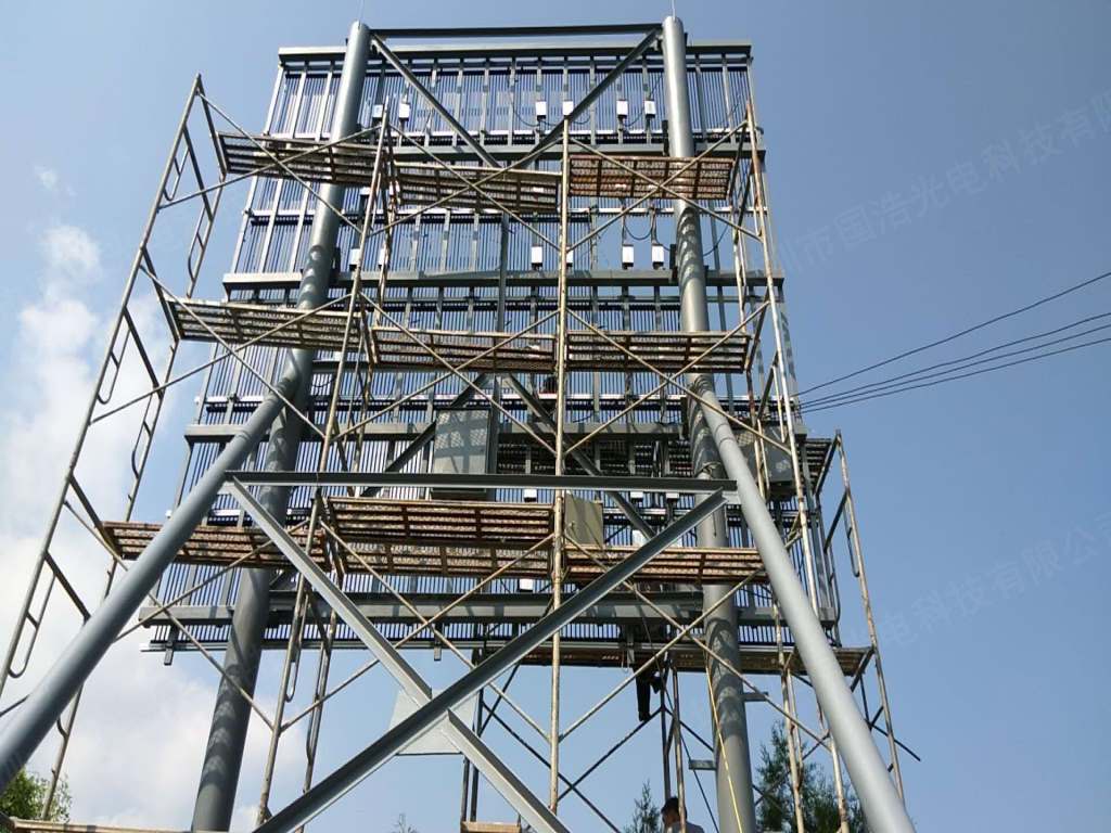 三门峡双月湾风景区36平方P50X40LED格栅屏项目